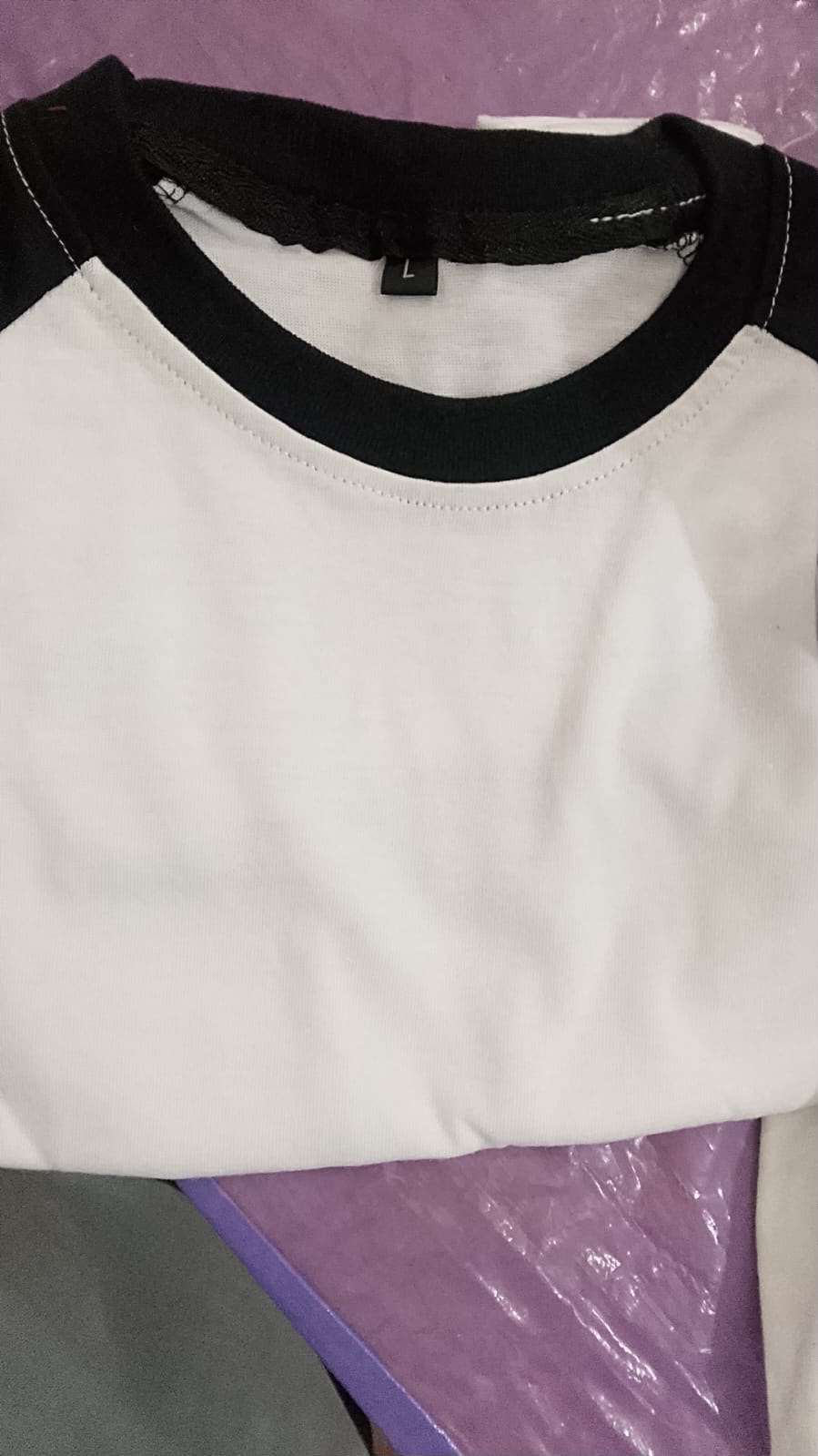 Kids Raglan White & Black